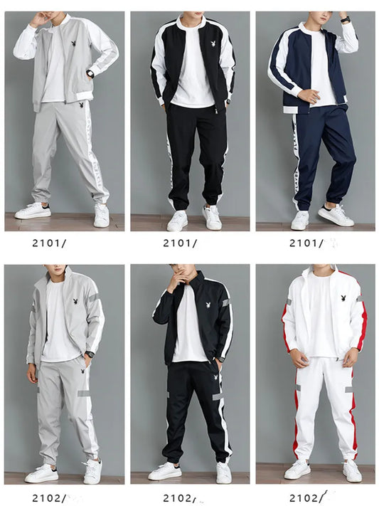 Men's casual sports breathable autumn hoodie set two-piece Korean version of the trend all match handsome jacket jacket