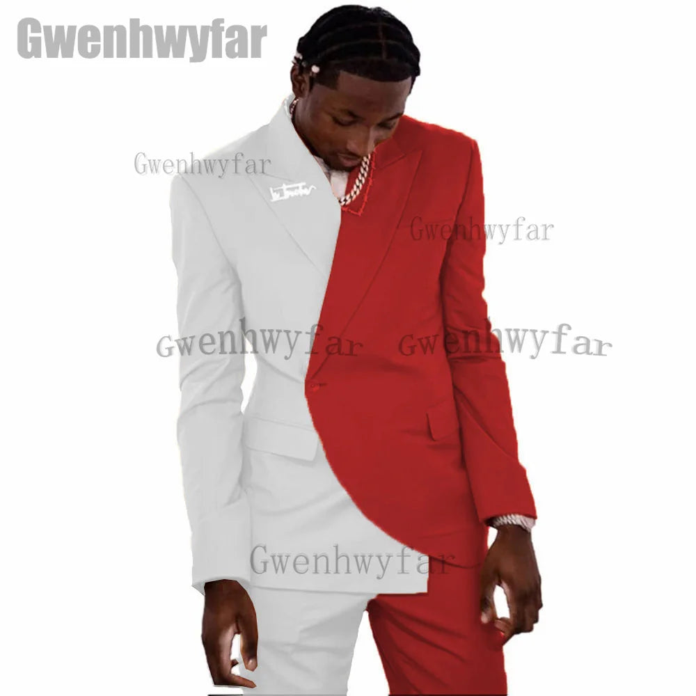 Gwenhwyfar Custom Suit New Stitching Style High Quality Men Suits Peak Lapel Formal Suit For Wedding(Jacket+Pant)