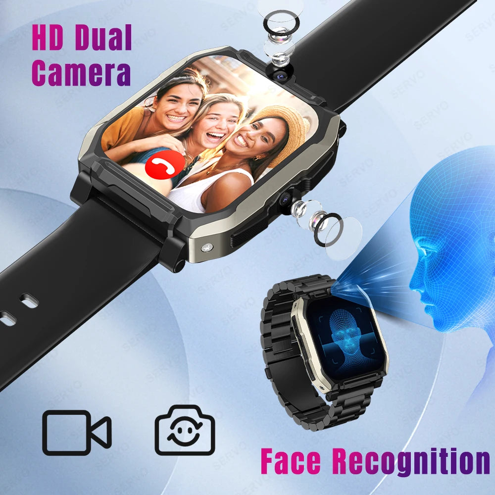 4G+128GB Smart Watch KOM8 SIM Card  Android HD Camera for Men Women Wifi GPS Google Play Store Call Music Face Recognition 2024