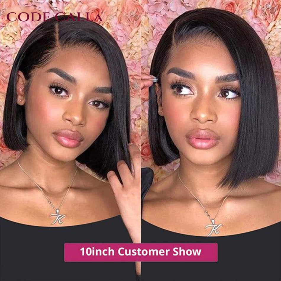 Lolita Bob Wig Lace Front Human Hair Wigs Brazilian Short Bob Wig PrePlucked Natural Color Best Human Hair T Part Lace Wigs 180%