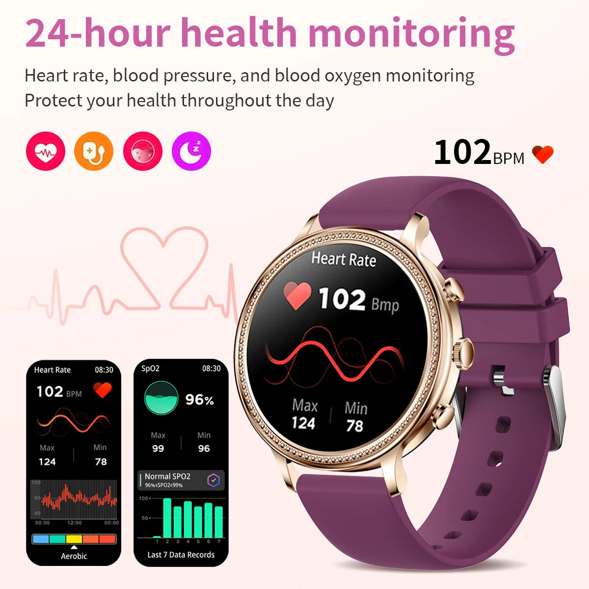 LIGE Luxury Smart Watches For Women Bluetooth Call Connected Phone Women Watch Health Monitor Sports Smartwatch 2023 Women Gift