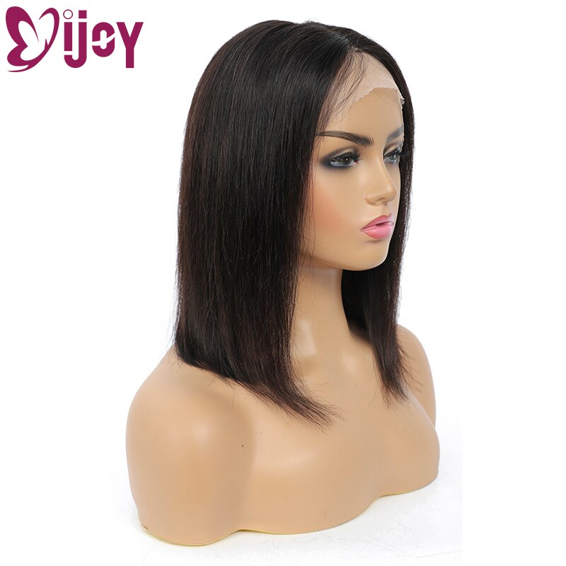 13x1 T Part Lace Human Hair Wig Short Bob Wig Straight Brazilian Remy Human Hair Wigs Middle Part Lace Wig For Black Women IJOY