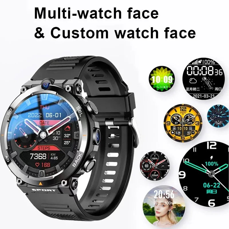 4G LTE Smartwatch For Men GPS HD Dual Camera SIM Talk NFC Heart Rate Health Monitoring Face Unlock Smart Watch For Android IOS