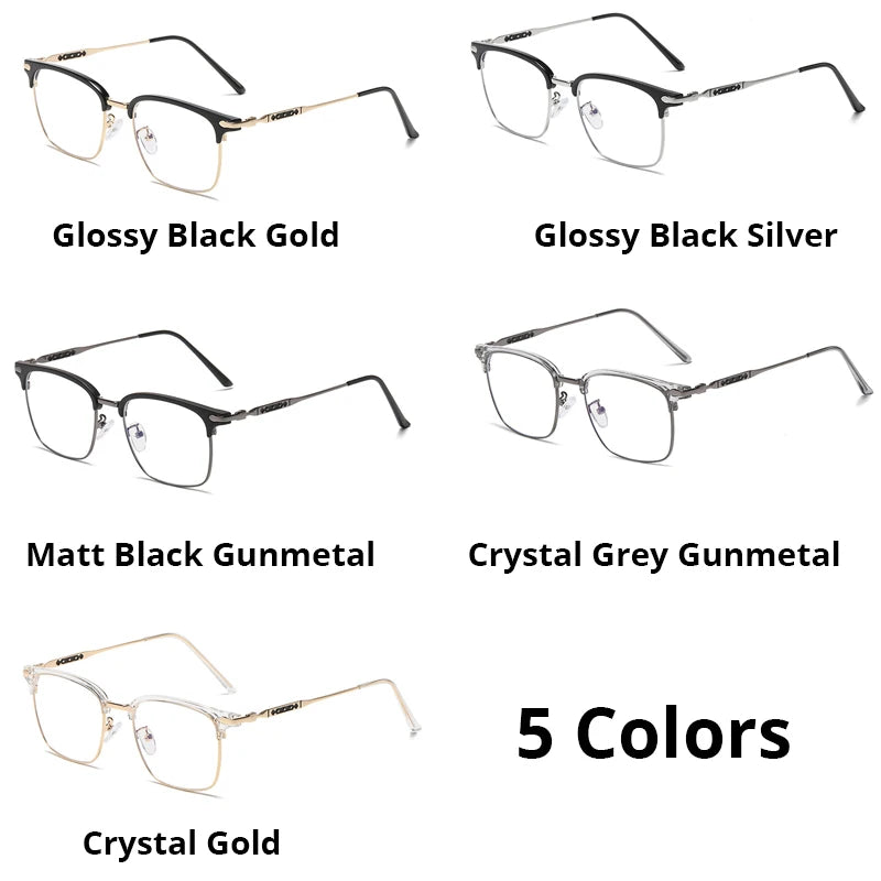 Photochromic Sunglasses Men Anti Blue Ray Computer Glasses Women Square TR90 Metal Spectacle Frame Protective UV Chameleon Lens