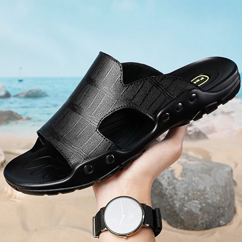 New 2024 Large Size 37-52 Men Cork Slippers Summer Casual Double Buckle Non-slip Clogs Slides Slip on Flip Flop Men Shoes Unisex