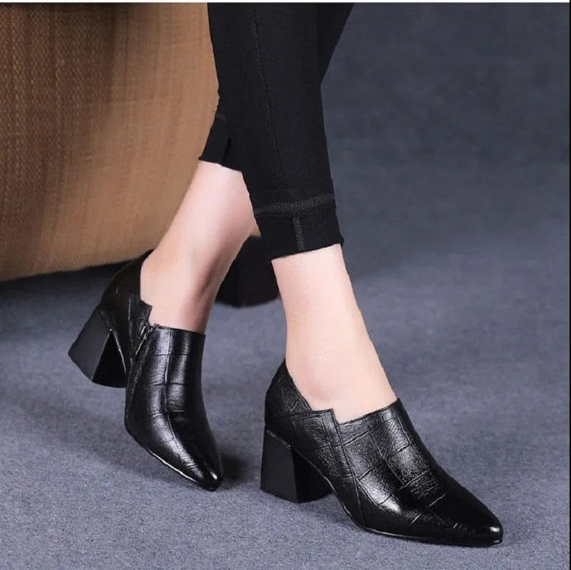 Cresfimix Botas Femininas Women Cute Sweet High Quality Square Heel Short Ankle Boots Lady Casual Street Winter Heel Shoes A790B