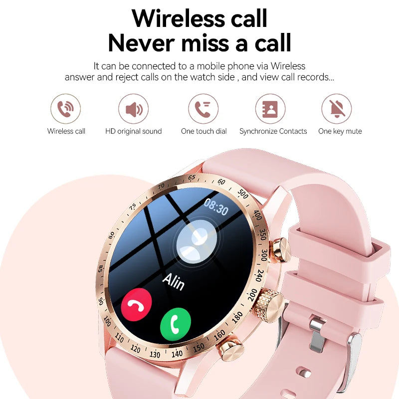 LIGE 1.28 inch AMOLED Screen Smart Watch For Women Wireless Call Connect Phone Health Monitor Waterproof Sport Ladies Smartwatch