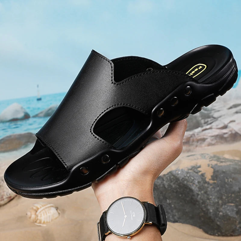 New 2024 Large Size 37-52 Men Cork Slippers Summer Casual Double Buckle Non-slip Clogs Slides Slip on Flip Flop Men Shoes Unisex