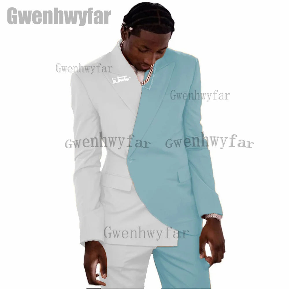 Gwenhwyfar Custom Suit New Stitching Style High Quality Men Suits Peak Lapel Formal Suit For Wedding(Jacket+Pant)