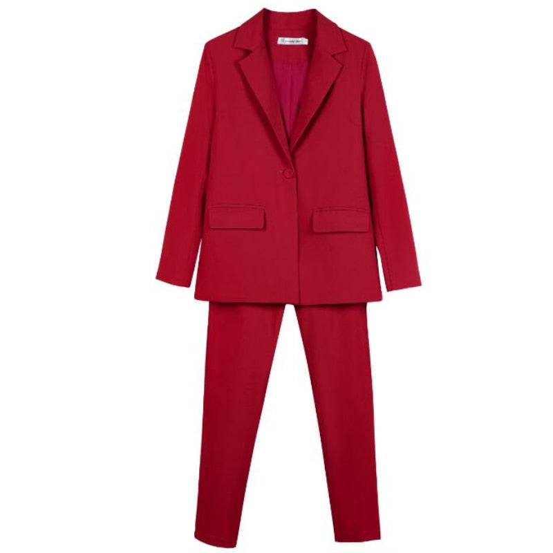 Work Pantsuits OL 2 Piece Set For Women Business Interview Uniform Slim Blazer And Pencil Pants Office Lady Suit Female Outfits