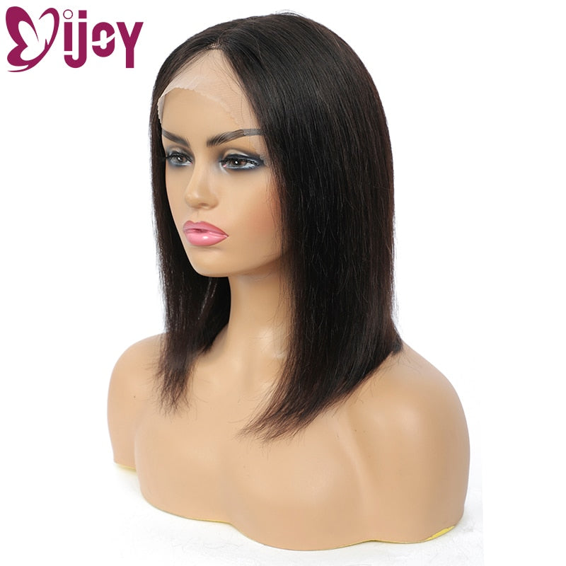 13x1 T Part Lace Human Hair Wig Short Bob Wig Straight Brazilian Remy Human Hair Wigs Middle Part Lace Wig For Black Women IJOY