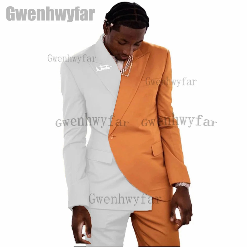 Gwenhwyfar Custom Suit New Stitching Style High Quality Men Suits Peak Lapel Formal Suit For Wedding(Jacket+Pant)