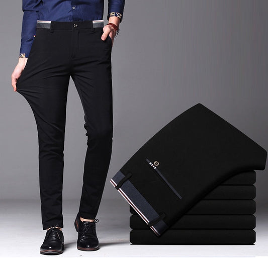 2023 Men's Spring Autumn Fashion Business Casual Long Pants Suit Pants Male Elastic Straight Formal Trousers Plus Big Size 28-40