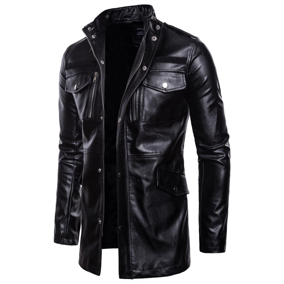 New Men's Leather Jacket Plus Size Leather Jacket Locomotive Designer Coat Luxury Korean Fashion Street Wear Brand Medium Length